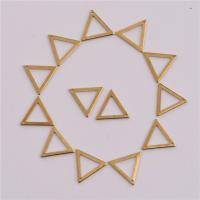 Hollow Brass Pendants, Triangle, DIY, original color, nickel, lead & cadmium free, 8x0.60mm, Approx 100PCs/Bag, Sold By Bag