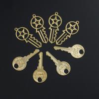 Hollow Brass Pendants, Key, DIY & different styles for choice, more colors for choice, nickel, lead & cadmium free, Approx 100PCs/Bag, Sold By Bag