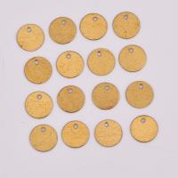 Brass Jewelry Pendants, Flat Round, DIY, original color, nickel, lead & cadmium free, 8mm, Approx 100PCs/Bag, Sold By Bag