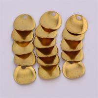 Brass Jewelry Pendants, Flat Round, DIY, original color, nickel, lead & cadmium free, 13x0.50mm, Approx 100PCs/Bag, Sold By Bag