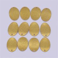 Brass Jewelry Pendants, Flat Oval, DIY, original color, nickel, lead & cadmium free, 13.50x20.50x0.40mm, Approx 100PCs/Bag, Sold By Bag