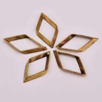 Hollow Brass Pendants, Rhombus, DIY, original color, nickel, lead & cadmium free, 13.50x27.50x0.50mm, Approx 100PCs/Bag, Sold By Bag