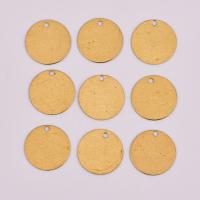 Brass Jewelry Pendants, Flat Round, DIY, original color, nickel, lead & cadmium free, 15mm, Approx 100PCs/Bag, Sold By Bag