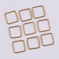 Brass Open Jump Ring, Square, DIY, original color, nickel, lead & cadmium free, 12x12mm, Approx 100PCs/Bag, Sold By Bag