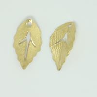 Brass Pendant, Leaf, DIY & brushed & hollow, original color, nickel, lead & cadmium free, 9.70x17.20x0.50mm, Approx 100PCs/Bag, Sold By Bag