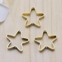 Brass Jewelry Connector, Star, DIY & 1/1 loop & hollow, original color, nickel, lead & cadmium free, 23x4mm, Approx 100PCs/Bag, Sold By Bag