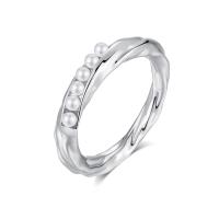 Solidny srebrny pierścień, 925 Srebro, ze Shell Pearl, Powlekane, biżuteria moda & dla kobiety, dostępnych więcej kolorów, bez zawartości niklu, ołowiu i kadmu, 3.60x22mm, sprzedane przez PC