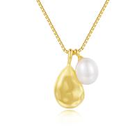 925 Sterling Silver Necklaces with Shell Pearl with 1.97inch extender chain plated fashion jewelry & for woman nickel lead & cadmium free Length Approx 15.74 Inch Sold By PC