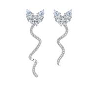 Cubic Zirconia Micro Pave Sterling Silver Earring, 925 Sterling Silver, fashion jewelry & micro pave cubic zirconia & for woman, nickel, lead & cadmium free, Sold By Pair