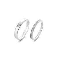 Couple Finger Rings, 925 Sterling Silver, fashion jewelry & Unisex & different styles for choice & micro pave cubic zirconia, nickel, lead & cadmium free, US Ring Size:7, Sold By PC