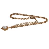 Bijoux bracelet en acier inoxydable, Acier inoxydable 304, avec perle de plastique, bijoux de mode & pour femme, doré, 15x2mm, Longueur:Environ 10.24 pouce, Vendu par PC