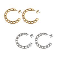 Roestvrij staal Stud Earrings, 304 roestvrij staal, mode sieraden & voor vrouw & met strass, meer kleuren voor de keuze, 31x31x2mm, Verkocht door pair