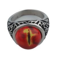 Rozsdamentes acél Finger Ring, 304 rozsdamentes acél, -val Gyanta, divat ékszerek & egynemű & különböző méretű a választás, ring thickness 17.5mm, Által értékesített PC