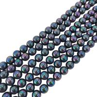 Peties perles de la mer du sud, Shell Pearl, Rond, Placage coloré, DIY & normes différentes pour le choix, noire, Vendu par Environ 39-40 cm brin