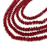 Synthetische Korallen Perlen, Erdnuss, DIY & verschiedene Größen vorhanden, rot, Länge:ca. 38 cm, verkauft von PC