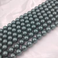 South Sea Shell Beads Shell Pearl Round DIY black Sold Per Approx 38 cm Strand