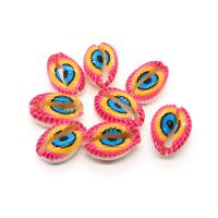 Perles de bijoux mode Evil Eye, coquille, coquille, impression, DIY, plus de couleurs à choisir, 9x19mm, Vendu par PC