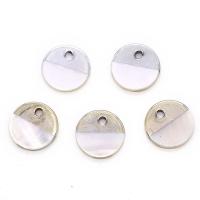 Shell Pendants Freshwater Shell Flat Round plated DIY 15mm Sold By PC