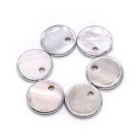 Shell Pendants, Freshwater Shell, Flat Round, DIY, white, 15mm, Sold By PC