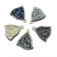 Rhinestone Brass Pendants, plated, DIY & with rhinestone, more colors for choice, nickel, lead & cadmium free, 19x22mm, Sold By PC