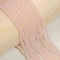 Glas perler armbånd, Glasperler, du kan DIY, lyserød, nikkel, bly & cadmium fri, 2x3mm, Solgt Per Ca. 38 cm Strand