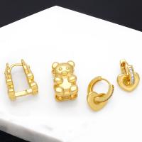 Cubic Zirconia Micro Pave Brass Earring, plated, fashion jewelry & different designs for choice & micro pave cubic zirconia, gold, nickel, lead & cadmium free, Sold By Pair