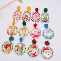 Christmas Earrings Acrylic handmade Christmas Design & fashion jewelry & for woman Sold By Pair