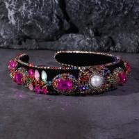 Hair Bands Velveteen with Sponge & Zinc Alloy handmade for woman & with rhinestone Sold By PC