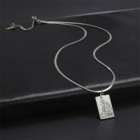Stainless Steel Jewelry Necklace, 304 Stainless Steel, with 5cm extender chain, plated, fashion jewelry & Unisex, platinum color, nickel, lead & cadmium free, Length:Approx 40 cm, Sold By PC