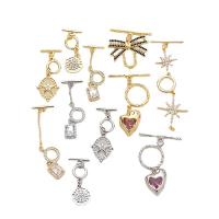Brass Toggle Clasp, plated, DIY & different styles for choice & micro pave cubic zirconia, more colors for choice, Sold By PC