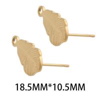 Edelstahl Ohrring Stecker, 304 Edelstahl, plattiert, DIY, goldfarben, 18.50x10.50x12.50mm, verkauft von Paar