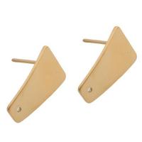 Stainless Steel Earring Stud Component, 304 Stainless Steel, plated, DIY, golden, 10.50x16x12mm, Sold By Pair