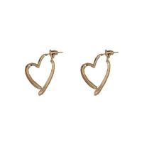 Tibetan Style Drop Earring, Heart, plated, Korean style & for woman, more colors for choice, 20x35mm, Sold By Pair