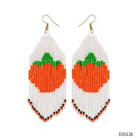Glass Seed Beads Tassel Earring, Halloween Jewelry Gift & for woman, 40x110mm, Sold By Pair