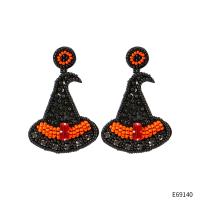 Seedbead Drop Earring, Hoed, Halloween Jewelry Gift & voor vrouw, 42x60mm, Verkocht door pair