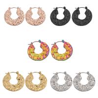 Stainless Steel Lever Back Earring 304 Stainless Steel Donut Vacuum Ion Plating fashion jewelry & for woman Sold By Pair