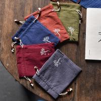 Schmuckbeutel Taschen, Baumwollgewebe, mit Baumwollsamt, nachhaltiges, keine, 150x130mm, verkauft von PC