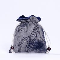 Ékszer zsinórral táskák, Cotton Fabric, Vintage, kék, 150x130mm, Által értékesített PC