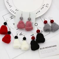 Christmas Earrings Caddice Christmas Hat handmade Christmas Design & fashion jewelry & for woman nickel lead & cadmium free 62mm Sold By Pair