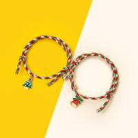 Zinc Alloy Couple Bracelet with Polyester Cord Christmas Design & Adjustable & Unisex nickel lead & cadmium free Sold By Set