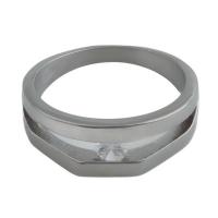 Kubni cirkonij nehrđajućeg Čelik Ring Finger, 304 nehrđajućeg čelika, bez spolne razlike & različite veličine za izbor & micro utrti kubni cirkonij, ring thickness 8mm, Prodano By PC