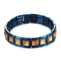Stainless Steel Jewelry Bracelet, 304 Stainless Steel, Vacuum Ion Plating, fashion jewelry & Unisex, blue, 11mm, Length:195 mm, Sold By PC