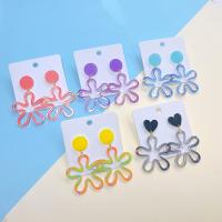 Acrylic Jewelry Earring Flower printing fashion jewelry & for woman Sold By Pair