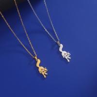 Edelstahl Schmuck Halskette, 304 Edelstahl, mit Verlängerungskettchen von 5cm, Fuchs, plattiert, Modeschmuck & unisex, keine, frei von Nickel, Blei & Kadmium, Länge ca. 45 cm, verkauft von PC
