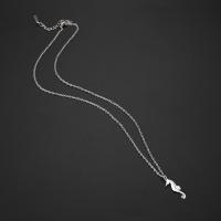 Edelstahl Schmuck Halskette, 304 Edelstahl, mit Verlängerungskettchen von 5cm, Seepferd, plattiert, Modeschmuck & unisex, Silberfarbe, frei von Nickel, Blei & Kadmium, Länge:ca. 45 cm, verkauft von PC