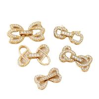 Brass Jewelry Clasps, plated, DIY & different styles for choice & micro pave cubic zirconia, gold, Sold By PC