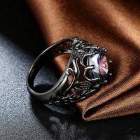 Zinklegering ringen, Zinc Alloy, met Topaze, mode sieraden & verschillende grootte voor keus, meer kleuren voor de keuze, nikkel, lood en cadmium vrij, Verkocht door PC