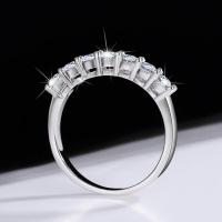 Ezüst ékszer Finger Ring, 925 ezüst, -val Moissanite, divat ékszerek & különböző méretű a választás & a nő, nikkel, ólom és kadmium mentes, Által értékesített PC