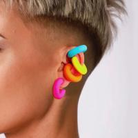 Boucle d'oreille bijoux acrylique, bijoux de mode & unisexe, plus de couleurs à choisir, 3x0.9cm,0.4cm, Vendu par PC