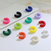 Boucle d'oreille bijoux acrylique, Lettre C, bijoux de mode & normes différentes pour le choix & pour femme, plus de couleurs à choisir, Vendu par paire